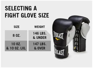 boxing glove size
