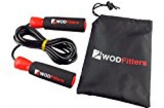 WODFitters Jump Rope for Cardio Fitness Training – Top Rated Exercise Tool for Weight Loss and Heart Health – Super Quick Ball Bearing – Fully Adjustable – FREE Training & Sizing eGuide & Carry Bag – Perfect for Boxing, MMA, Cross Training (Red and Black, Adjustable)