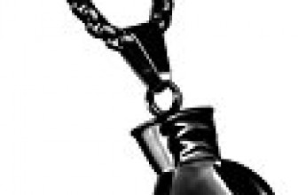 Nackiy Couples Punk Stainless Steel Boxing Glove Chain Pendant Necklace(Black(Men))