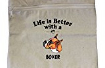 Canvas Zipper Pouch Tote Bag 10″X12″ Life Is Better Boxer Dog Style In Print