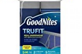 GoodNites Tru-Fit Real Underwear with Nighttime Protection Starter Pack for Boys, Small and Medium, 2 Underwear and 5 Disposable Inserts