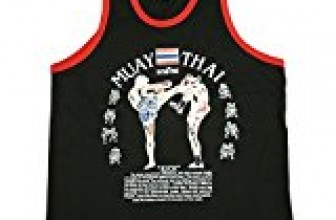 Men’s Tank Top Singlet Vest Gym Muay Thai Men T-shirt Cotton 100% Made in Thailand (Black, M)