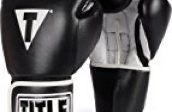 TITLE Boxing Pro Style Leather Training Gloves, Black/White, 14-Ounce